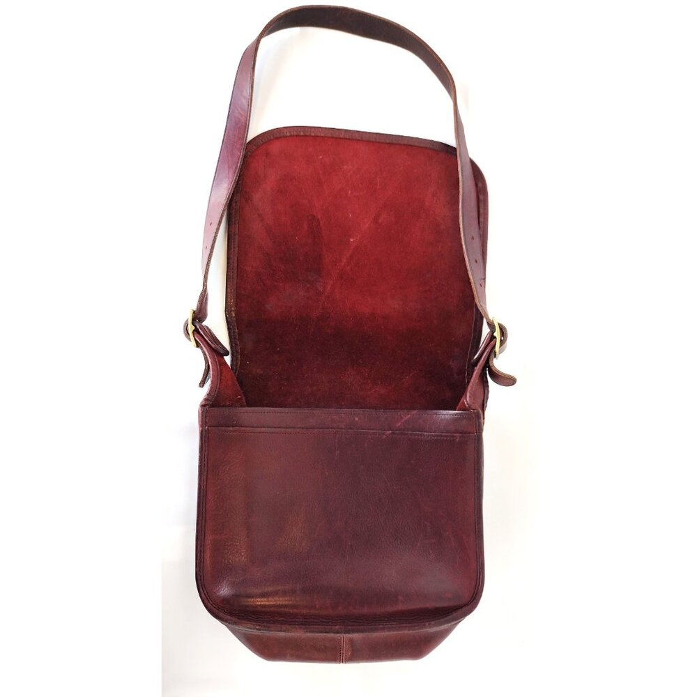 Vintage Coach Saddle Bag Burgundy Brown Bonnie Cashin Era Purse - Picture 3 of 16